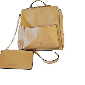 London Fog Janice Double Compartment Metallic Gold Sling Backpack London Fog Gold Sling Bag Janice Double Zip | Mercari main image 3